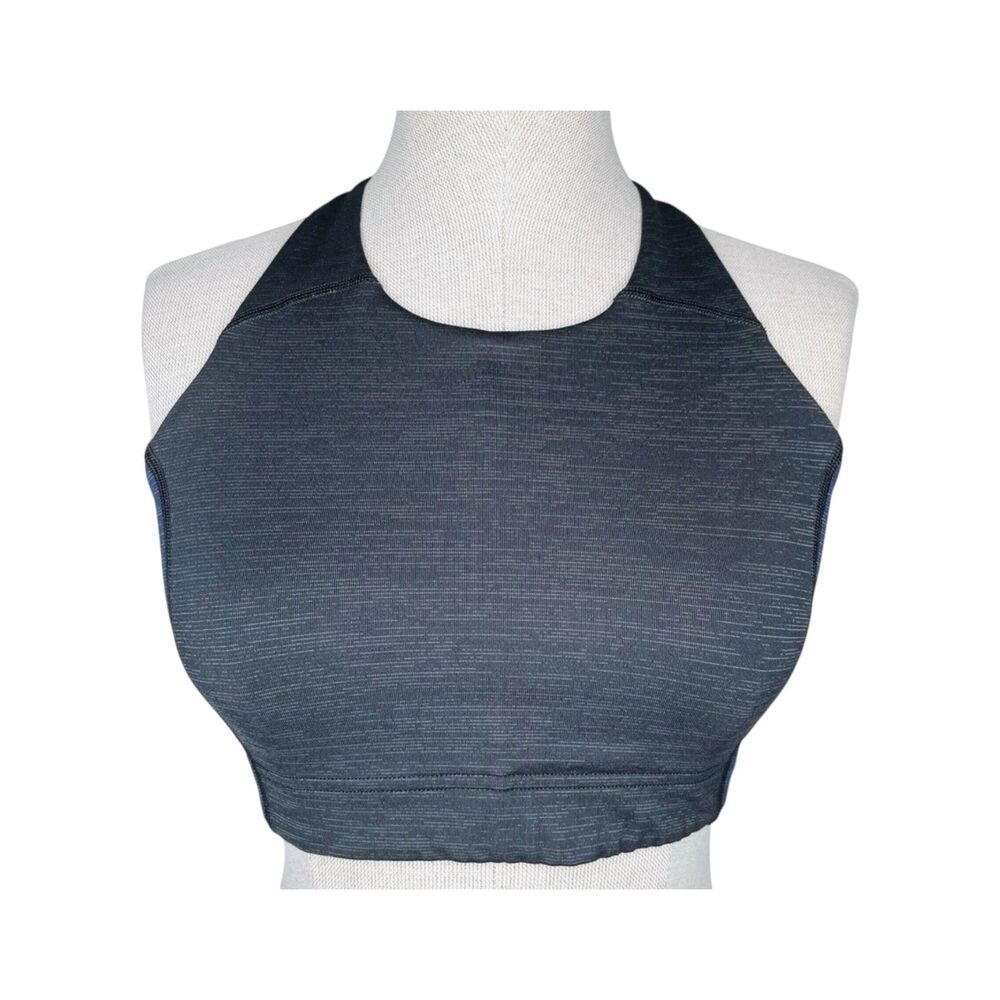 Outdoor Voices Key Bra sz S * Crossback Blue & Gray Space Dye Print TechSweat
